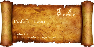 Boár Leon névjegykártya